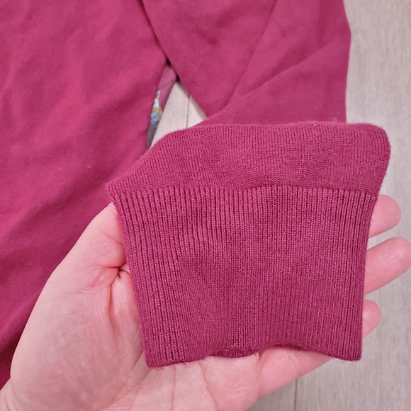 Amanda Green burgundy sweater with birds XL - Picture 5 of 10